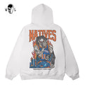 Warren Lotas Natives New York Flame Skull Hoodie - White